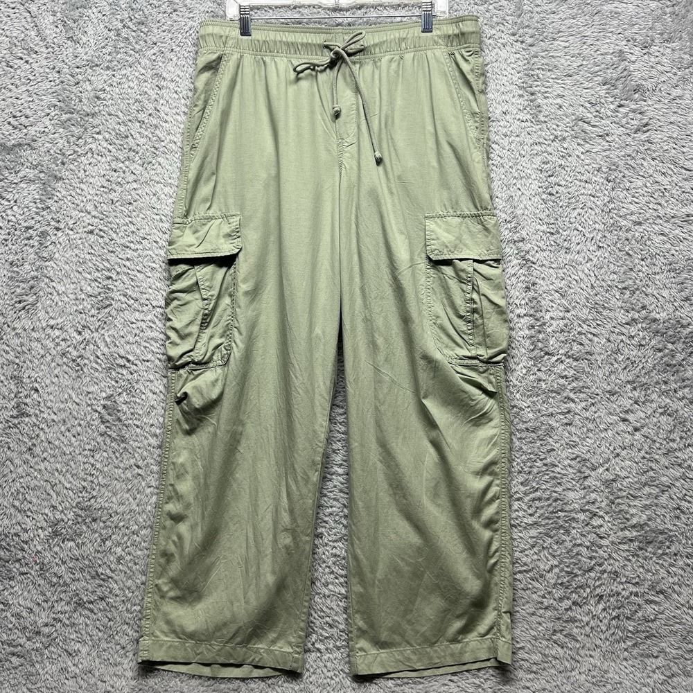 Lucky Brand Cargo Utility‎ Pants Womens Large Light Green Wide Leg Relaxed